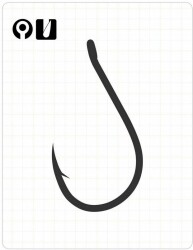 1101 CHINU W/RING #5/0 BLACK NIKEL 3P - FUDOHOOKS