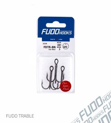 2201 FUDO TREBLE #3/0 BLACK NIKEL 3P - FUDOHOOKS