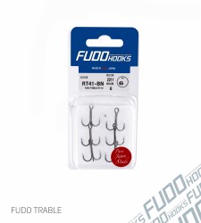 2211 FUDO TREBLE RT-41 #6 BLACK NIKEL 6P - FUDOHOOKS