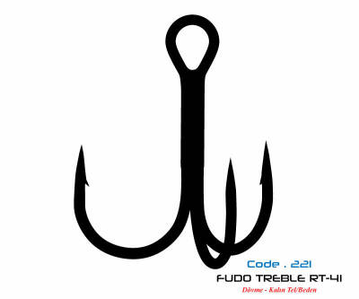 2211 FUDO TREBLE RT-41 #8 BLACK NIKEL 7P - 1