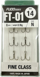 2230 FUDO TREBLE FIINE CLASS #4 NIKEL 7P - FUDOHOOKS