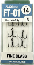 2231 FUDO TREBLE FINE CLASS #4 BLACK NIKEL 7P - FUDOHOOKS