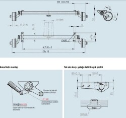 Al-Ko 1350Kg 1400mm Torsiyonlu Frenli Aks Dingil Seti - 5