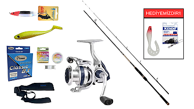 Albastar Dropking 210cm 7-28gr&Okuma ARIA-3000a 1BB Spin Seti - 1