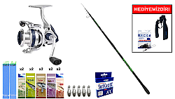 Albastar Motion Surf 420cm 100-250Gr&Okuma ARIA-8000a Painting Silver 1BB Surf Seti - Okuma