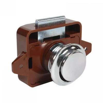 Babarvy Bas Aç Büyük Yuvarlak Dolap/Çekmece Kilidi (Krom) - 1