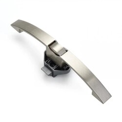 Babarvy Bas Aç Kulplu Ortadan Bas Aç 16 cm Dolap/Çekmece Kilidi (Satin Nikel) - Babarvy