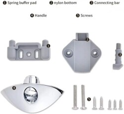 Babarvy Bas Aç Yarım Ay Dolap/Çekmece Kilidi (Krom) - 3