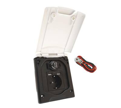 Babarvy Kapaklı Kombin 220V+USB+Type-C+Çakmaklık Çıkışı - 1