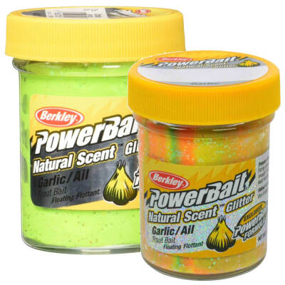 Berkley Powerbait Natural Glitter Trout Bait Garlic Sahte Yemi Fluorescent Orange - 2