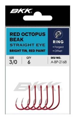 BKK Red Octopus Beak Straight Eye Olta İğnesi - 1