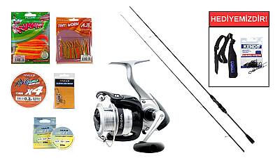 Captain 1348 İndigo Carbo-X 228cm 1-7gr&Daiwa Strikeforce 1000 B LRF Seti - 1