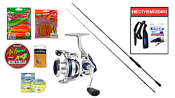 Captain 1348 İndigo Carbo-X 228cm 1-7gr&Okuma ARIA-1000a Painting Silver 1BB LRF Seti - Captain