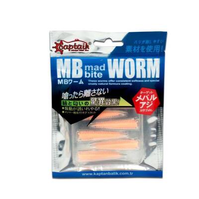 Captain 3518 Mad Bite Earth Worm 4 cm Aromalı LRF Silikon Yem 8li Set - 12