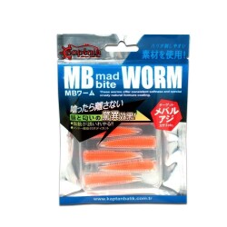 Captain 3518 Mad Bite Earth Worm 4 cm Aromalı LRF Silikon Yem 8li Set - 7
