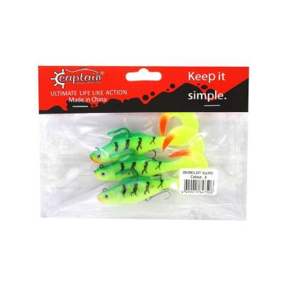 Captain 3559 Pencil Soft 10cm Levrek Silikonu 3lü Suni Balık - 4