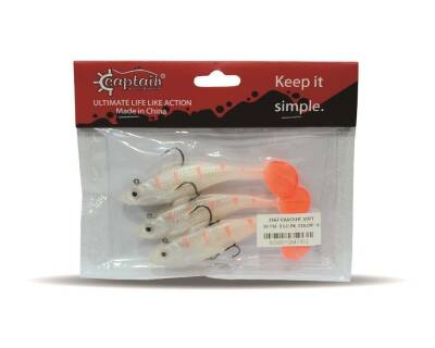 Captain 3567 Cracker Soft 10cm Levrek Turna Silikonu 3lü Set Suni Balık - 3