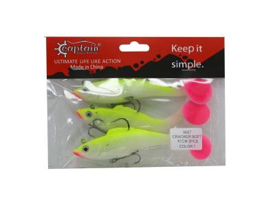 Captain 3567 Cracker Soft 10cm Levrek Turna Silikonu 3lü Set Suni Balık - 2