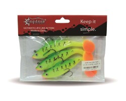 Captain 3568 Cracker Soft 12cm Levrek Turna Silikonu 3lü Set Suni Balık - 7