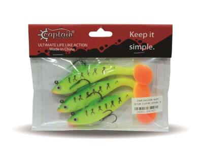 Captain 3568 Cracker Soft 12cm Levrek Turna Silikonu 3lü Set Suni Balık - 7