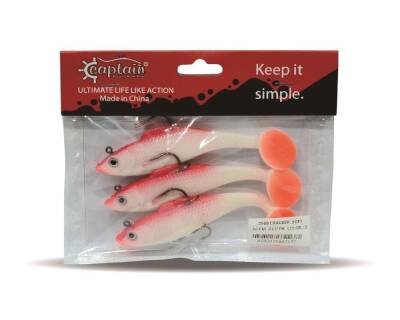 Captain 3568 Cracker Soft 12cm Levrek Turna Silikonu 3lü Set Suni Balık - 3