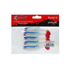 Captain 3569 Style Soft 8cm Levrek Silikonu 5li Paket Suni Yem - 3