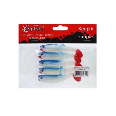 Captain 3569 Style Soft 8cm Levrek Silikonu 5li Paket Suni Yem - 3
