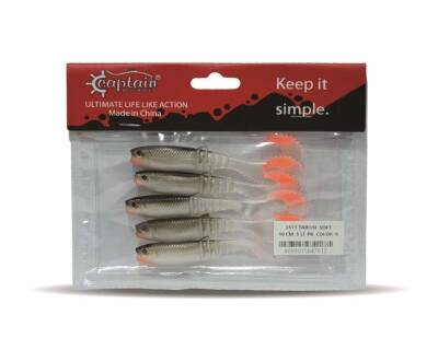 Captain 3571 Taifun Soft 10cm Levrek Silikonu 5li Paket Suni Yem - 4