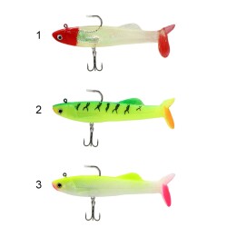 Captain 3575 Perfecto Soft 10cm Turna Silikonu 3lü Paket Suni Balık - 4