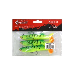 Captain 3575 Perfecto Soft 10cm Turna Silikonu 3lü Paket Suni Balık - 3