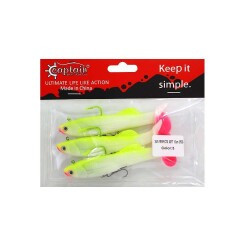 Captain 3575 Perfecto Soft 10cm Turna Silikonu 3lü Paket Suni Balık - 1