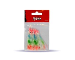 Captain 3594 Octopus Curly 6cm Ahtapot Sübye 5li Paket Suni Yem - 6