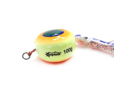Captain 3644 Cornea UV 3D Eye 100gr Tai Rubber Slider Jig - 2