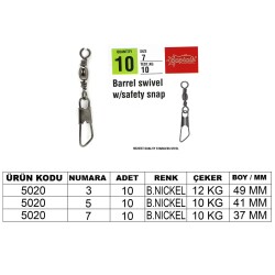 Captain 5020 Klips 10lu Paket Black Nikel - Captain