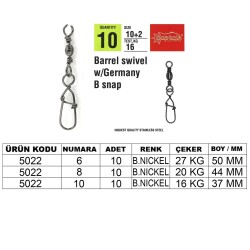 Captain 5022 Germany Klips 10lu Paket Black Nikel - Captain
