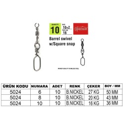 Captain 5024 Square Klips 10lu Paket Black Nikel - Captain