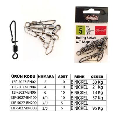 Captain 5027 Kilitli Klips Speed 10lu Paket Black Nikel - 2