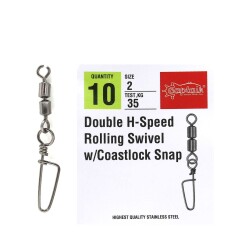 Captain 5038 Double Fırdöndülü Coastlok Klips 10lu Paket Black Nikel - 3