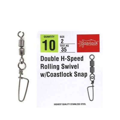 Captain 5038 Double Fırdöndülü Coastlok Klips 10lu Paket Black Nikel - 3