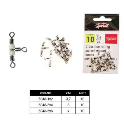 Captain 5048 Üçlü Boncuklu Fırdöndü 10lu Paket Black Nikel - 3