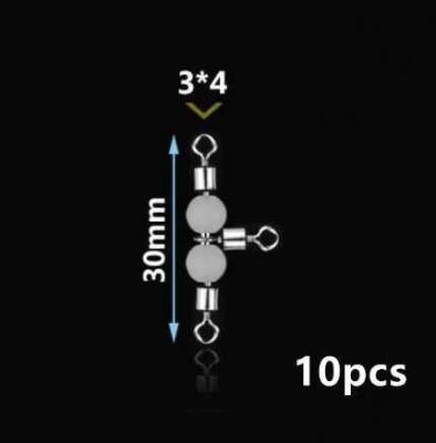 Captain 5049 Üçlü Boncuklu Fırdöndü 10lu Paket Black Nikel - 6