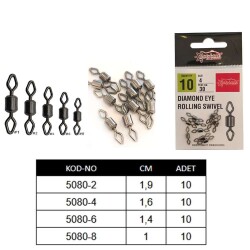 Captain 5080 Elmas Gözlü Fırdöndü 10lu Paket Black Nikel - 2