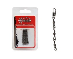Captain 5095 3 Zincir Klips 5li Paket Black Nikel - Captain