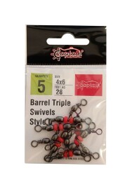 Captain 5129 Üçlü Boncuklu T Fırdöndü 5li Paket Black Nikel - 4