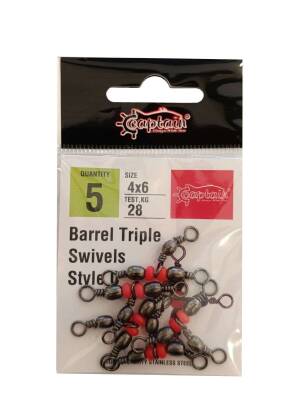 Captain 5129 Üçlü Boncuklu T Fırdöndü 5li Paket Black Nikel - 4