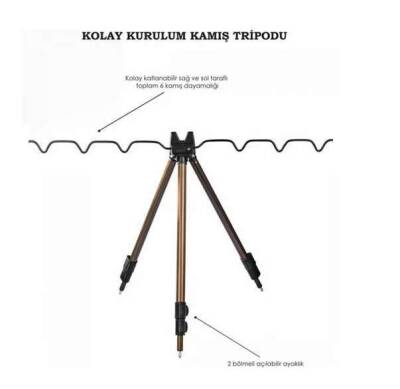 Captain 6803 Tripod Alüminyum Teleskobik 3lü Kamış Sehpası 120cm - 4