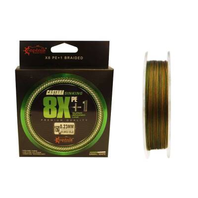 Captain Castana Sinking 8X+1 Silicone Coating İp Misina 150mt Camoo - 1