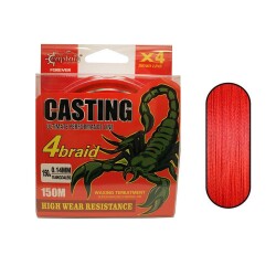 Captain Casting PE 4 Kat Spin İp Misina 150mt Kırmızı - Captain
