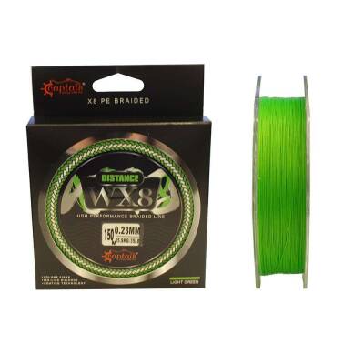 Captain Distance WX8 Örgü Spin İp Misina 150mt Light Green - 1