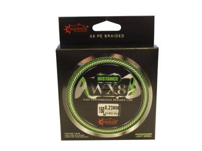 Captain Distance WX8 Örgü Spin İp Misina 150mt Light Green - 3